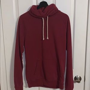 Red H&M turtleneck hoodie